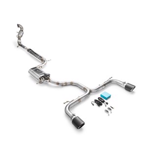 RM Motors Complete exhaust system for Seat Leon Cupra 3 with sport catalyst Emission standard - Euro 3, Capacity - 200 cpsi, Tip diameter - 101 mm, Exhaust tip - 8