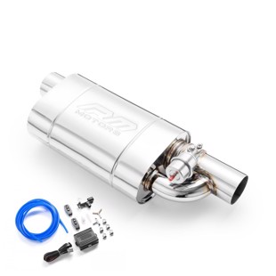 RM Motors Through-flow silencer with vacuum valve Can length - 350 mm, Inlet diameter - 63,5 mm, Side - Left