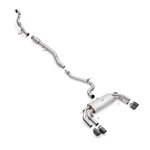 RM Motors Complete exhaust system AUDI S3 8Y 2.0 TFSI Sedan Beginning - Downpipe with straight pipe +silencer, AUDI tips - 1