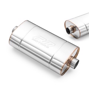 RM Motors Universal E001 elliptical silencer Can length - 500 mm, Embossing - Yes, Inlet diameter - 70 mm